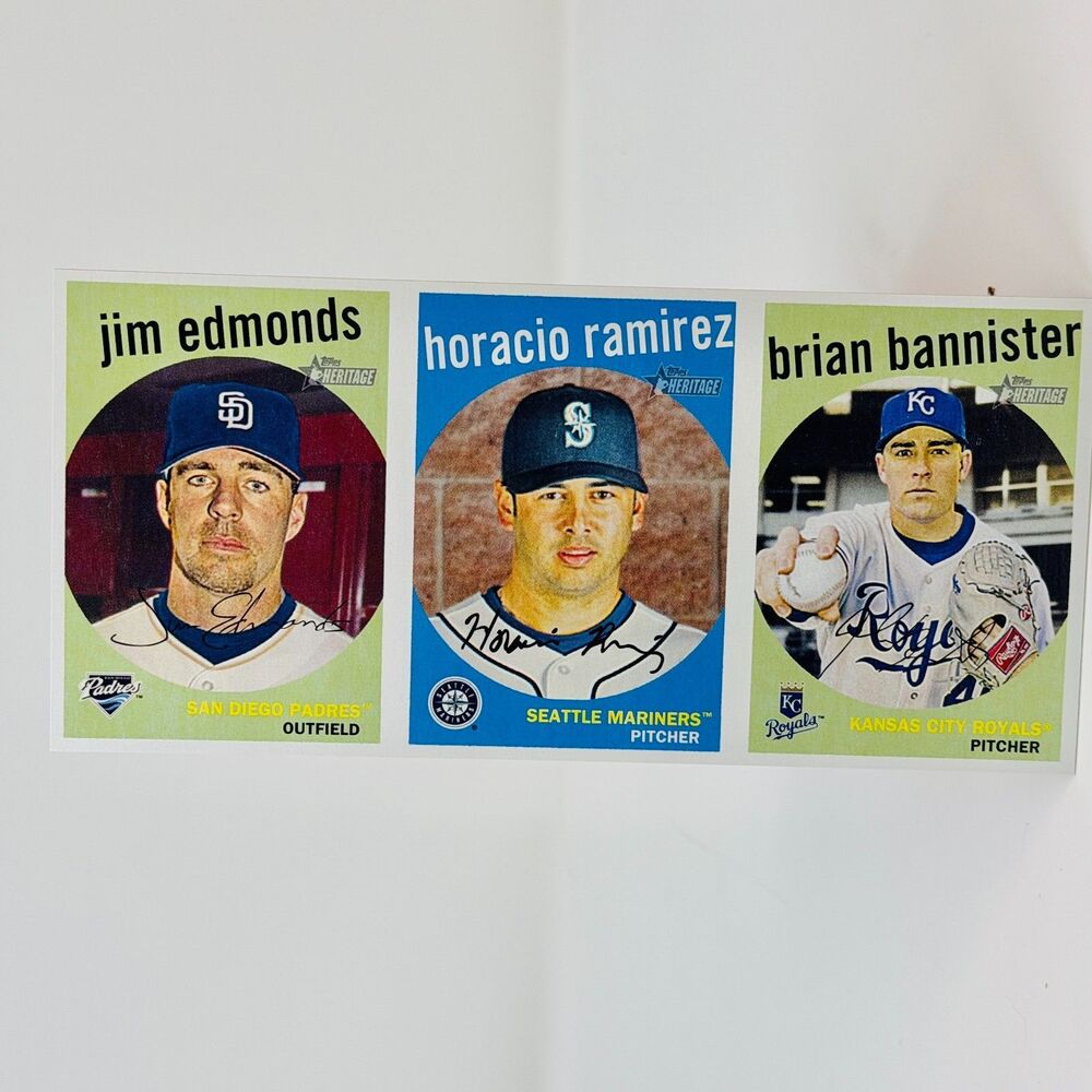 2008 TOPPS HERITAGE BOX TOPPER JIM EDMONDS, HORACIO RAMIREZ, BRIAN BANNISTER